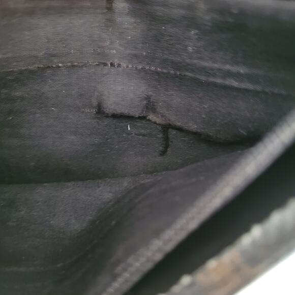 Celine Vintage Envelope Leather Large Wallet Macadam Black Brown Long - Picture 9 of 15